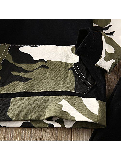 Ma&Baby Infant Baby Boys Camouflage Hoodie Tops +Long Pants Outfits Set Clothes 0-3Y