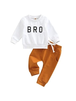 Ma&Baby Newbron Baby Girls Boys Clothes Letter Printed Long Sleeve Romper Hooded Sweatshirts Pants Outfits