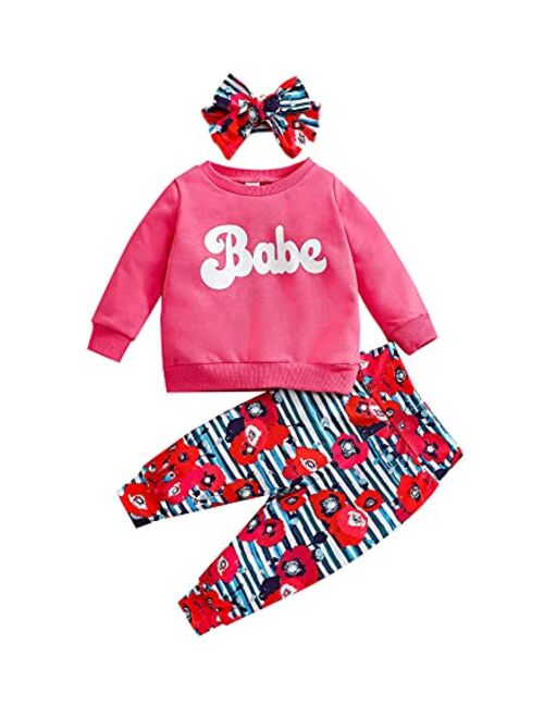 Ma&Baby Newbron Baby Girls Boys Clothes Letter Printed Long Sleeve Romper Hooded Sweatshirts Pants Outfits