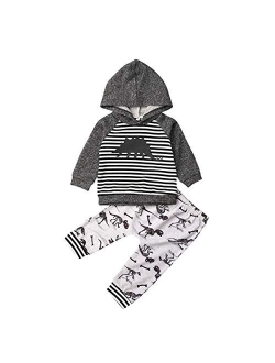 Ma&Baby Toddler Infant Baby Boy Girls Clothes Hoodie Fall Winter Sweatsuit Pants Gender Neutral Long Sleeve Outfit Set