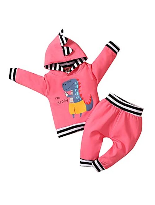 Ma&Baby Toddler Infant Baby Boy Girls Clothes Hoodie Fall Winter Sweatsuit Pants Gender Neutral Long Sleeve Outfit Set