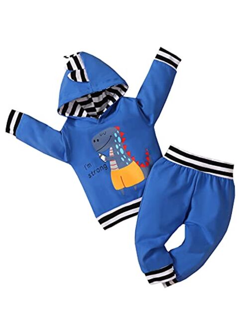 Ma&Baby Toddler Infant Baby Boy Girls Clothes Hoodie Fall Winter Sweatsuit Pants Gender Neutral Long Sleeve Outfit Set