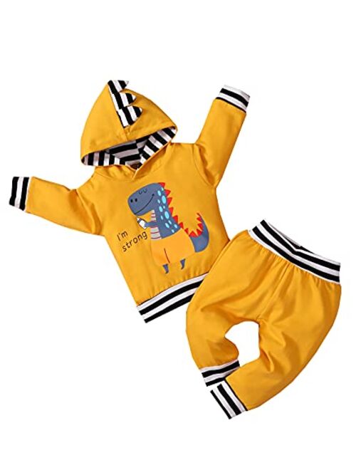 Ma&Baby Toddler Infant Baby Boy Girls Clothes Hoodie Fall Winter Sweatsuit Pants Gender Neutral Long Sleeve Outfit Set