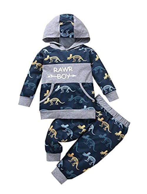 Ma&Baby Toddler Infant Baby Boy Girls Clothes Hoodie Fall Winter Sweatsuit Pants Gender Neutral Long Sleeve Outfit Set