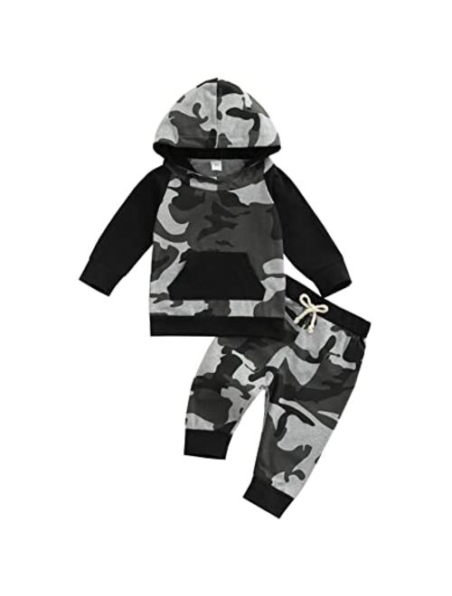 Ma&Baby Toddler Infant Baby Boy Girls Clothes Hoodie Fall Winter Sweatsuit Pants Gender Neutral Long Sleeve Outfit Set