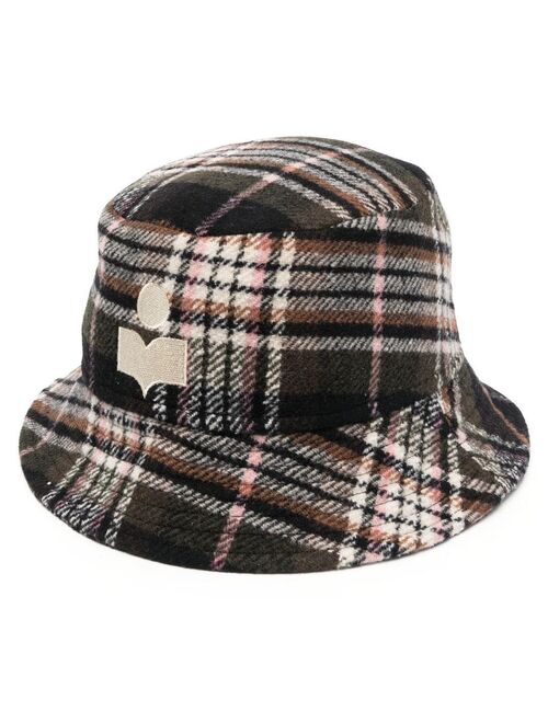 Isabel Marant logo-embroidered tartan bucket hat