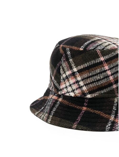 Isabel Marant logo-embroidered tartan bucket hat