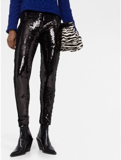 sequin-embellished trousers