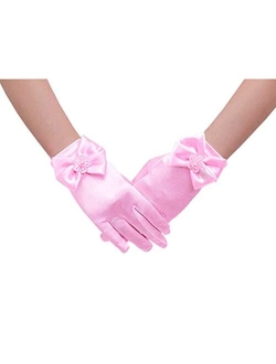 DreamHigh Wedding Flower Girl's Stretch Satin Dress Gloves