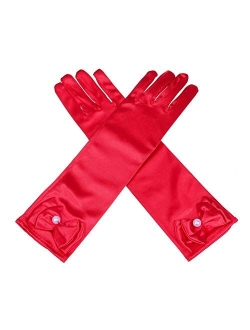 Lusiyu Girl Solid Color Long Elbow Length Formal Pageant Glove