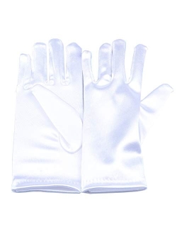 T.H.L.S Tandi Girls Gorgeous Satin Fancy Gloves for Special Occasion Dress Formal Wedding Pageant Party Short