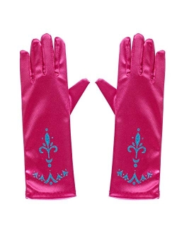 Joy Join Little Girls Princess Gloves(Solid Color Long Elbow Length) For Birthday,Wedding,Holiday,Costume Party