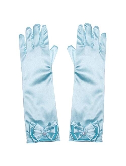 Joy Join Little Girls Princess Gloves(Solid Color Long Elbow Length) For Birthday,Wedding,Holiday,Costume Party