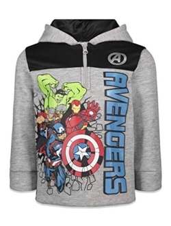 Spider-Man Captain America Hulk Black Panther Miles Morales Venom Iron Man Half Zip Hoodie Toddler to Little Kid