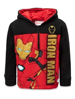 Spider-Man Captain America Hulk Black Panther Miles Morales Venom Iron Man Half Zip Hoodie Toddler to Little Kid