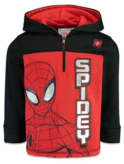 Marvel Spider-Man Captain America Hulk Black Panther Miles Morales Venom Iron Man Half Zip Hoodie Toddler to Little Kid