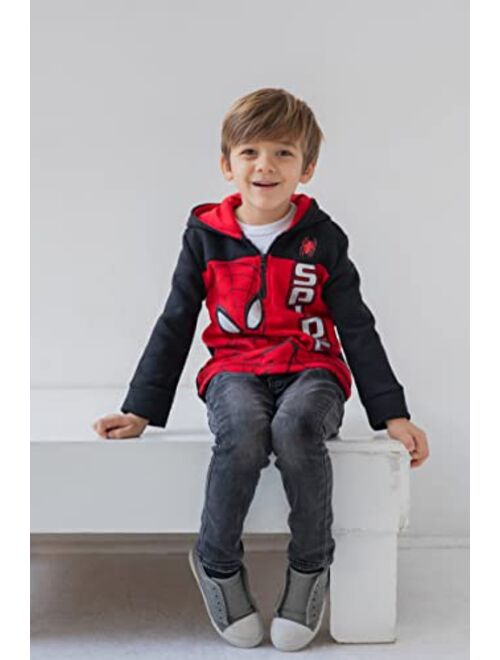 Marvel Spider-Man Captain America Hulk Black Panther Miles Morales Venom Iron Man Half Zip Hoodie Toddler to Little Kid