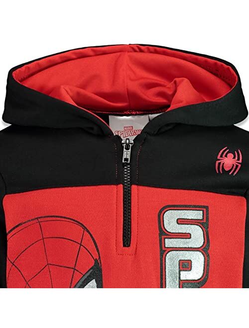 Marvel Spider-Man Captain America Hulk Black Panther Miles Morales Venom Iron Man Half Zip Hoodie Toddler to Little Kid