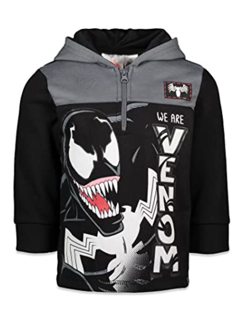 Marvel Spider-Man Captain America Hulk Black Panther Miles Morales Venom Iron Man Half Zip Hoodie Toddler to Little Kid