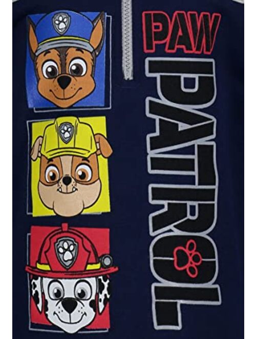 Nickelodeon Paw Patrol Rubble Marshall Chase Fleece Half Zip Hoodie Toddler to Big Kid