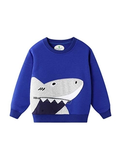 Cm-Kid Boys Sweatshirts Elephant Pullover T-Shirts Toddler Cotton Cute Tops Tee Long Sleeve Outdoor Outfit