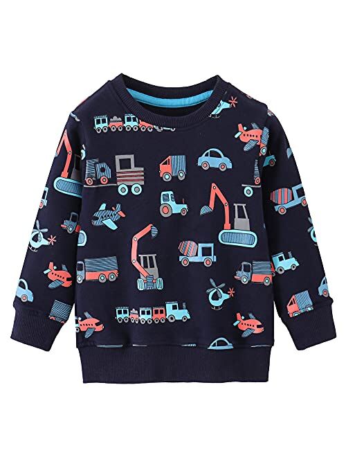 Cm-Kid Boys Sweatshirts Elephant Pullover T-Shirts Toddler Cotton Cute Tops Tee Long Sleeve Outdoor Outfit