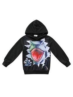 Cm-Kid Boys Sweatshirts Dinosaur Hoodie Tops Toddler Hooded T-Shirts Casual Hoodies Long Sleeve Outdoor Outfit