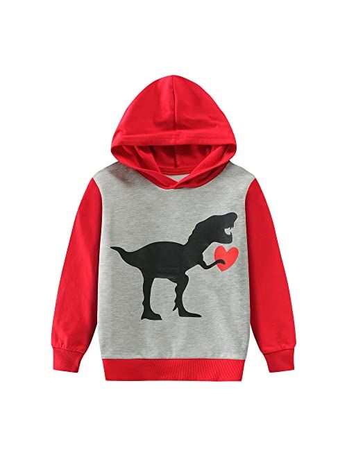 Cm-Kid Boys Sweatshirts Dinosaur Hoodie Tops Toddler Hooded T-Shirts Casual Hoodies Long Sleeve Outdoor Outfit