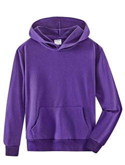 Spring&Gege Youth Solid Classic Hoodies Soft Hooded Pullover Sweatshirts for Children (3-14 Years)