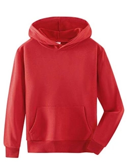 Spring&Gege Youth Solid Classic Hoodies Soft Hooded Pullover Sweatshirts for Children (3-14 Years)