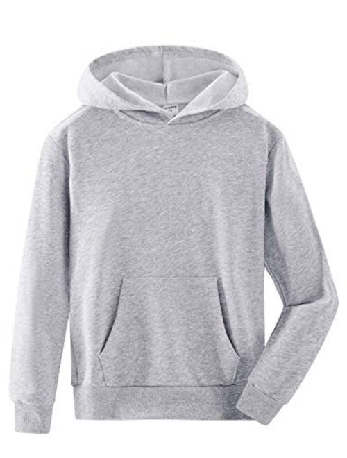 Spring&Gege Youth Solid Classic Hoodies Soft Hooded Pullover Sweatshirts for Children (3-14 Years)