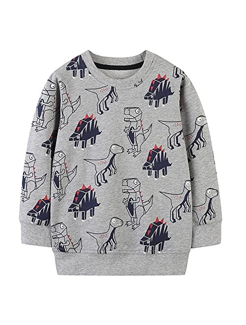 Bumeex Baby Toddler Boy's Cotton Crewneck Long Sleeve Sweatshirt 1-7T