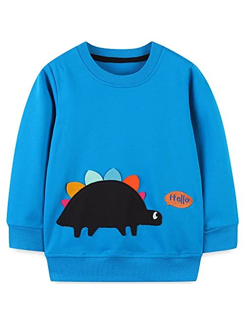 Bumeex Baby Toddler Boy's Cotton Crewneck Long Sleeve Sweatshirt 1-7T