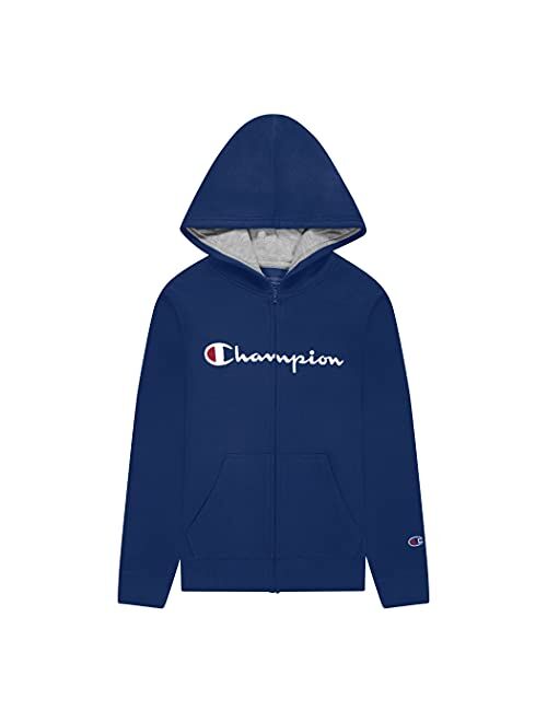 Champion Boys Fleece Hooded Zip Up Sweatshirt Hoody Kids Clothes