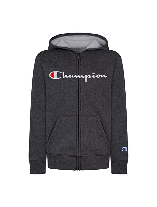 Champion Boys Fleece Hooded Zip Up Sweatshirt Hoody Kids Clothes