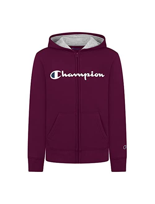 Champion Boys Fleece Hooded Zip Up Sweatshirt Hoody Kids Clothes