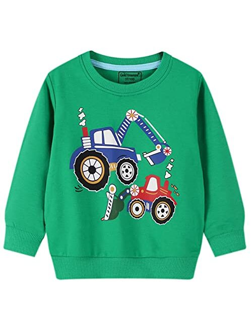 Akyzic Boys Sweatshirts Cotton Long Sleeve Crewneck Pullover Toddler Kids Winter Warm Shirt Sweater Tops 3t-8t