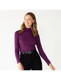 Long Sleeve Fitted Turtleneck Top