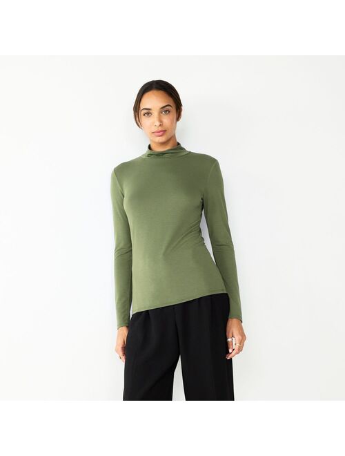 Women's Nine West Long Sleeve Fitted Turtleneck Top