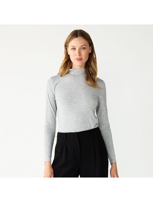 Women's Nine West Long Sleeve Fitted Turtleneck Top