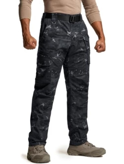 Men's Flex Ripstop Tactical Pants, Water Resistant Stretch Cargo Pants, Lightweight EDC Hiking Work Pants