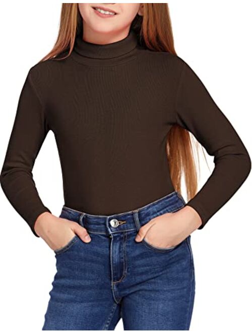 Arshiner Girls Turtleneck Sweater Kids Casual Long Sleeve Knit Pullover Tops