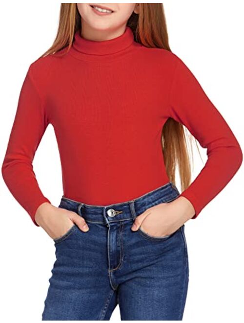 Arshiner Girls Turtleneck Sweater Kids Casual Long Sleeve Knit Pullover Tops