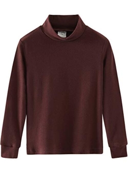 Spring&Gege Little & Big Kids Soft Cotton Long Sleeve Mock Turtleneck Shirts