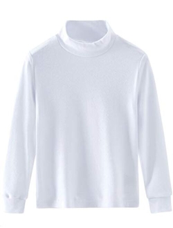 Spring&Gege Little & Big Kids Soft Cotton Long Sleeve Mock Turtleneck Shirts