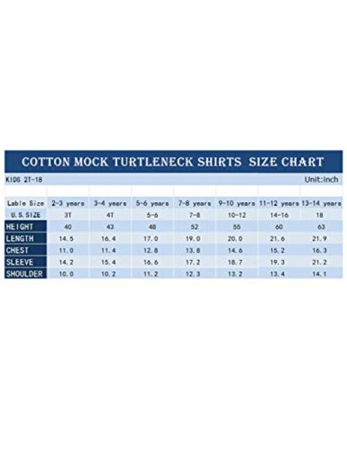 Spring&Gege Little & Big Kids Soft Cotton Long Sleeve Mock Turtleneck Shirts