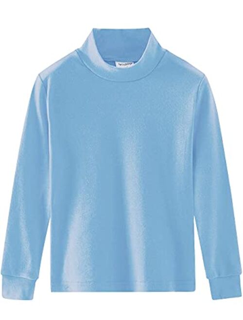 Spring&Gege Little & Big Kids Soft Cotton Long Sleeve Mock Turtleneck Shirts