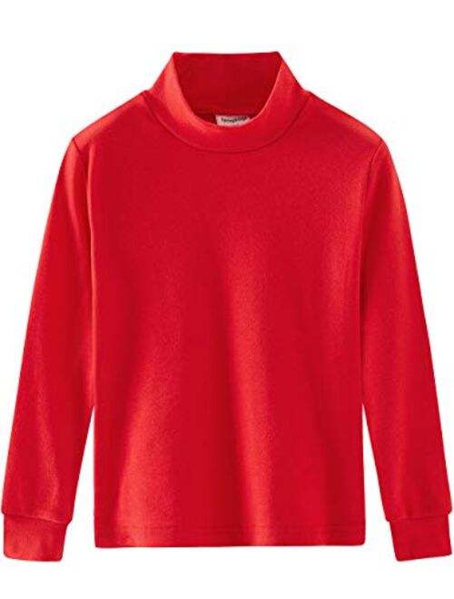 Spring&Gege Little & Big Kids Soft Cotton Long Sleeve Mock Turtleneck Shirts