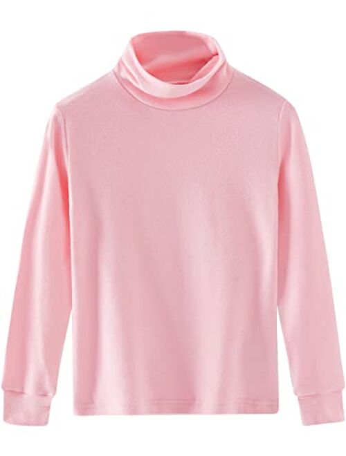 Spring&Gege Little & Big Kids Soft Cotton Long Sleeve Mock Turtleneck Shirts