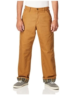 Men's Washed Duck Dungaree Flannel Lined Work Pant